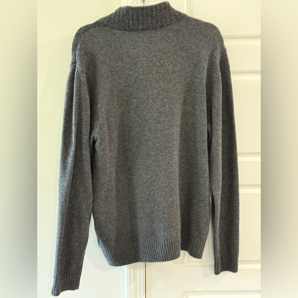 Gianetti Gray Henley Wool-Blend Sweater Classic Traditional Large 90s Cabincore - Picture 6 of 6